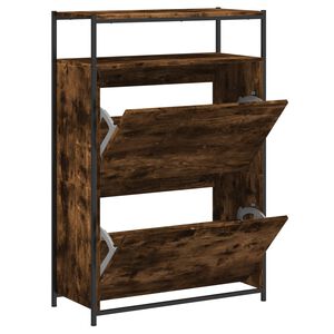 vidaXL Schuhschrank R&auml;uchereiche 75x34x112 cm Holzwerkstoff