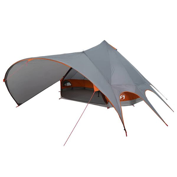 vidaXL Teepee Zelt f&uuml;r 7 Personen Grau und Orange 600 x 600 x 347 cm