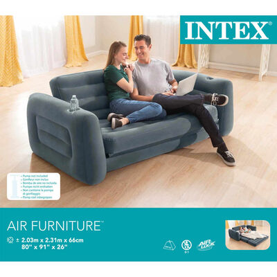 Intex Ausziehbarer Sessel 203x231x66 cm Dunkelgrau
