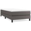 vidaXL Boxspringbett mit Matratze Grau 90x190 cm Kunstleder