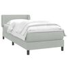vidaXL Boxspringbett mit Matratze Hellgrau 80x220 cm Samt