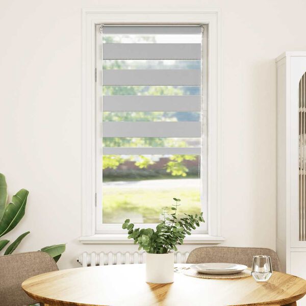 vidaXL Doppelrollo Hellgrau 55x150 cm Stoffbreite 50,9 cm Polyester