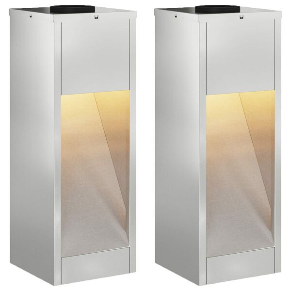 vidaXL Solar LED Wegeleuchte 2 pcs Silber Galvanisiert