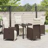 vidaXL Garten Essgruppe mit Kissen 5 pcs Braun Poly Rattan