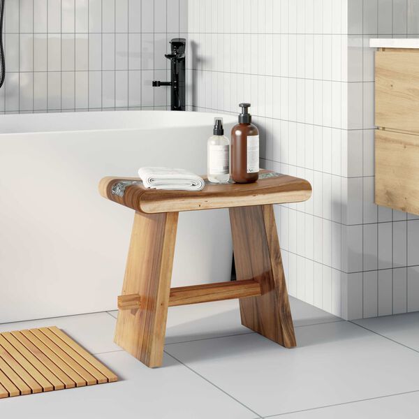 vidaXL Badezimmer Hocker Natur 50 x 30 x 45 cm Natürliche Holz