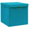 vidaXL Aufbewahrungsboxen mit Deckeln 10Stk. Babyblau 32x32x32cm Stoff