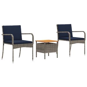 vidaXL Garten Set Grau Poly-Rattan