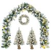 vidaXL Mini-Weihnachtsbaum-Set 45 cm 125 LEDs Warmes Wei&szlig; PVC
