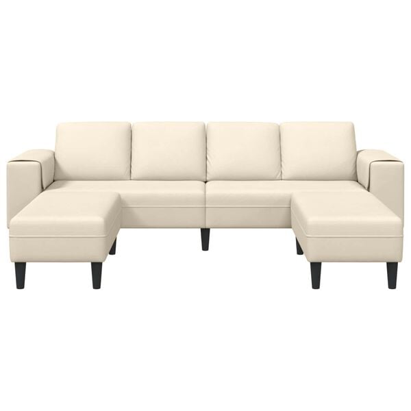 vidaXL Sofa mit Kissen Creme 250 x 188 x 76 cm Cordstoff