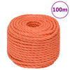 vidaXL Arbeitsseil Orange 24 mm 100 m Polypropylen