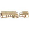 vidaXL Outdoor-Sofagarnitur 7 stk. 6-Sitzer Wei&szlig; und Beige