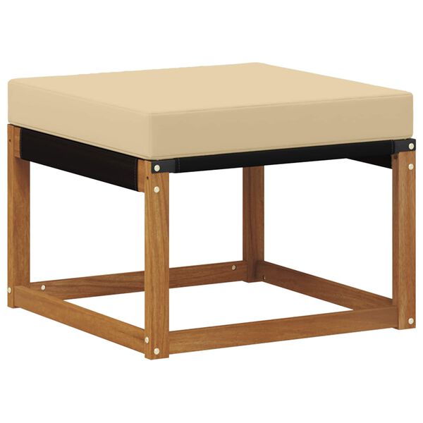 vidaXL Outdoor-Fu&szlig;hocker Massivholz Akazie und Textilene-Stoff Natur