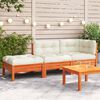 vidaXL Gartensofa mit Kissen und Hocker 3-Sitzer
