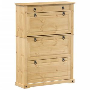 vidaXL Schuhschrank Corona 99x32x138 cm Massivholz Kiefer
