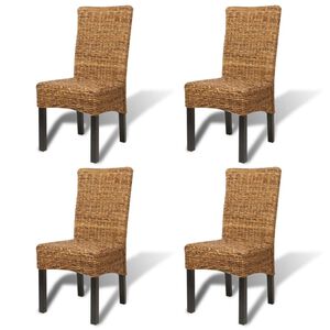 vidaXL Esszimmerst&uuml;hle 4 Stk. Abaca und Mango Massivholz