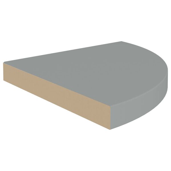 vidaXL Eck-Schweberegale 2 Stk. Grau 35x35x3,8 cm MDF
