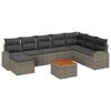 vidaXL Gartensofa-set 9 stk. Grau Poly-Rattan