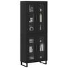 vidaXL Highboard 2 pcs Schwarz Eichen-Optik Engineered Wood und Glas