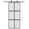 vidaXL Schiebet&uuml;r Schwarz 90x205 cm Hartglas und Aluminium