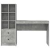 vidaXL Schreibtisch mit Schubladen 2 pcs Beton Grau