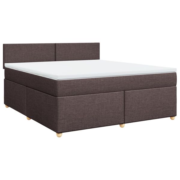 vidaXL Boxspringbett mit Matratze Dunkelbraun 180x200 cm Stoff