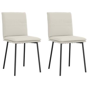 vidaXL Esszimmerst&uuml;hle 2 Stk. Creme Samt