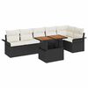 vidaXL Garten-Sofa-Set mit Kissen 7 pcs Schwarz und Creme
