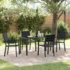 vidaXL Garten Essgruppe 5 pcs Schwarz Pulverbeschichteter Stahl