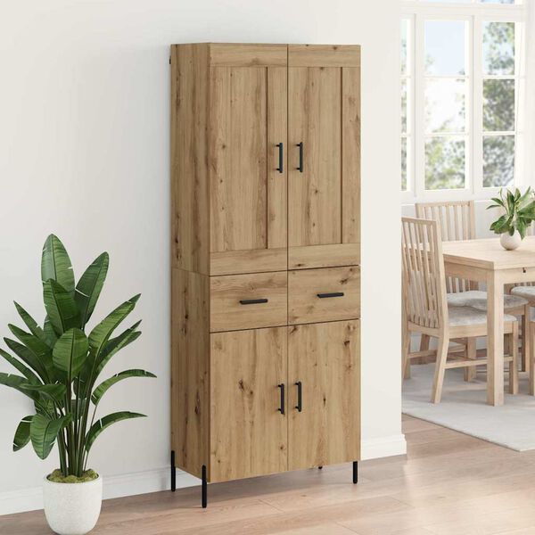 vidaXL Highboard mit Schubladen 2 pcs Artisan-Eiche Holzwerkstoff