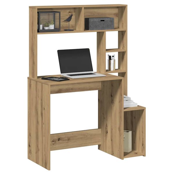 vidaXL Schreibtisch mit Regal Artisan-Eiche 100x45x140cm Holzwerkstoff