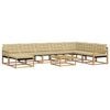 vidaXL Outdoor-Sofagarnitur 9 stk. Wei&szlig; und Beige Massivholz Akazie