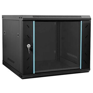 vidaXL Netzwerkschrank mit Speicher Schwarz 60 x 60 x 50 cm Stahl