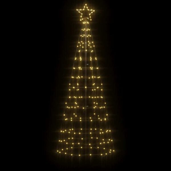 vidaXL LED-Weihnachtsbaum mit Erdspießen 220 LEDs Warmweiß 180 cm