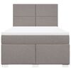 vidaXL Boxspringbett mit Matratze Taupe 140x200 cm Stoff