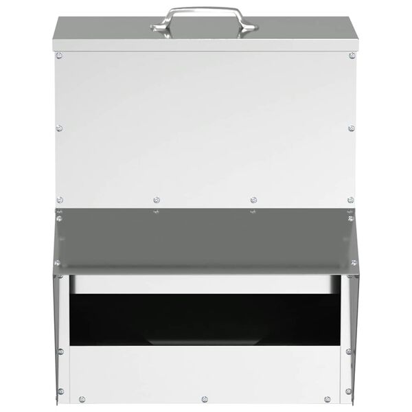 vidaXL H&uuml;hnerf&uuml;tterer Silber 35 x 30,5 x 43,5 cm Verzinkter Stahl