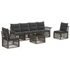 vidaXL Gartensofa-set 7 stk. Grau Poly-Rattan