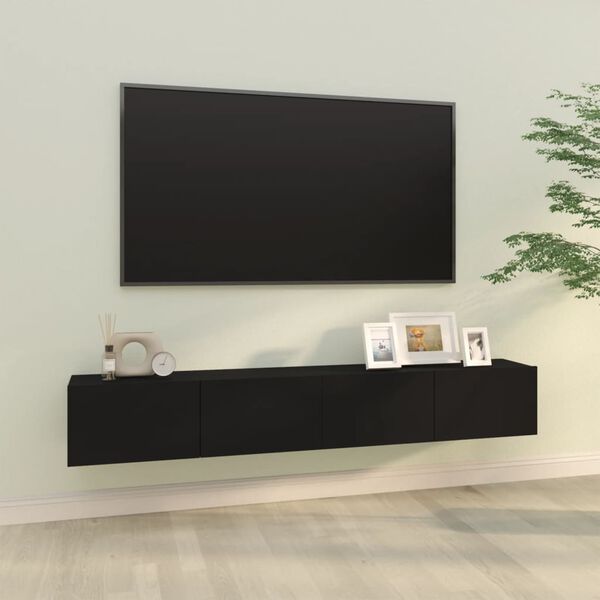vidaXL TV-Wandschr&auml;nke 2 Stk. Schwarz 100x30x30 cm Holzwerkstoff