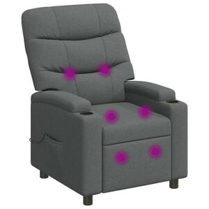 vidaXL Massagesessel mit Liegefunktion Dunkelgrau 75 x 93 x 102 cm