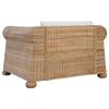 vidaXL Sessel mit Kissen Natur Rattan