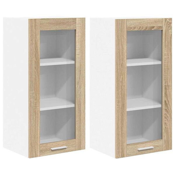 vidaXL H&auml;ngeschrank 2 pcs Sonoma-Eiche 40 x 31 x 80 cm Holzwerkstoff