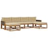 vidaXL Outdoor-Sofagarnitur mit Kissen 6 pcs Natur und Beige