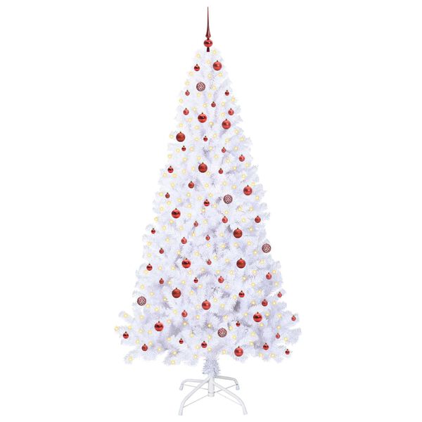 vidaXL K&uuml;nstlicher Weihnachtsbaum Wei&szlig; 240 cm PVC und Stahl