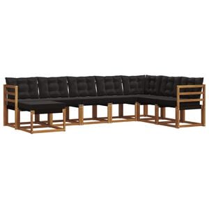 vidaXL Outdoor-Sofagarnitur 8 stk. Nat&uuml;rlich und Schwarz