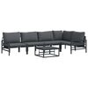 vidaXL Gartensofa-set mit Kissen 6 pcs Schwarz Stahl