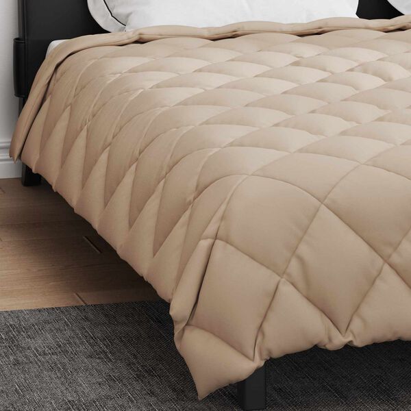 vidaXL Winterbettdecke Taupe 240 x 200 cm Mikrofaser