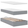 vidaXL Ottoman-Bett mit Matratze & LEDs Hellgrau 100x200 cm Stoff
