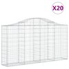 vidaXL Gabionen mit Hochbogen 20Stk. 200x30x100/120cm Verzinktes Eisen
