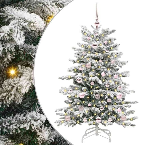 vidaXL K&uuml;nstlicher klappbarer Weihnachtsbaum Wei&szlig; 120 cm PE und PVC