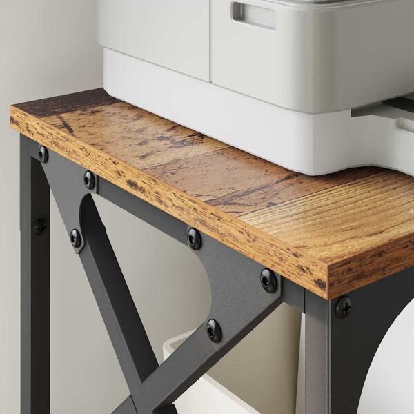 vidaXL Druckerständer Altholz 40 x 30 x 31 cm Holzwerkstoff