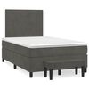 vidaXL Boxspringbett mit Matratze Dunkelgrau 120x190 cm Samt